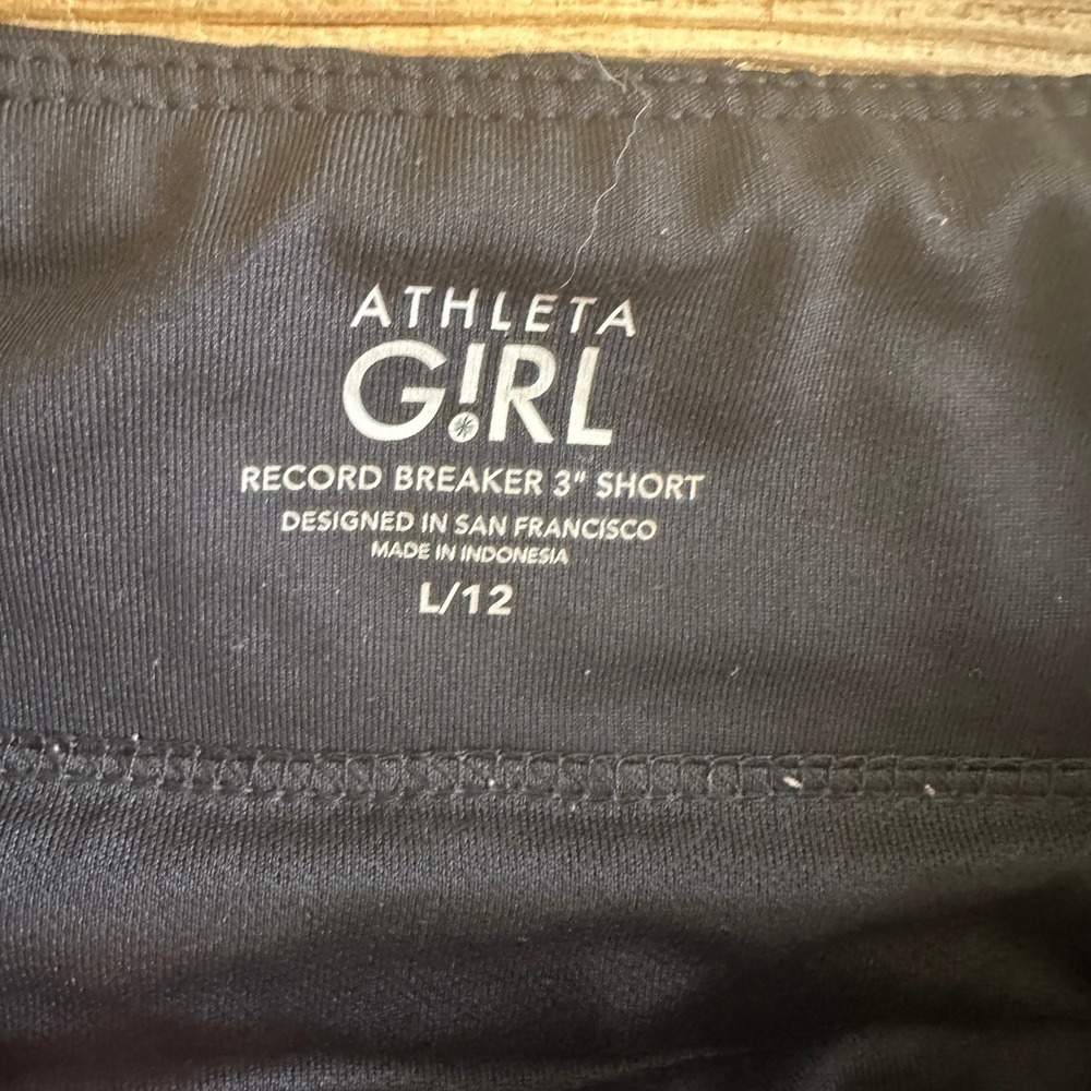 Athleta Girl Record Breaker 3" Short Black Athletic Running Shorts Size L 12 - Picture 4 of 4